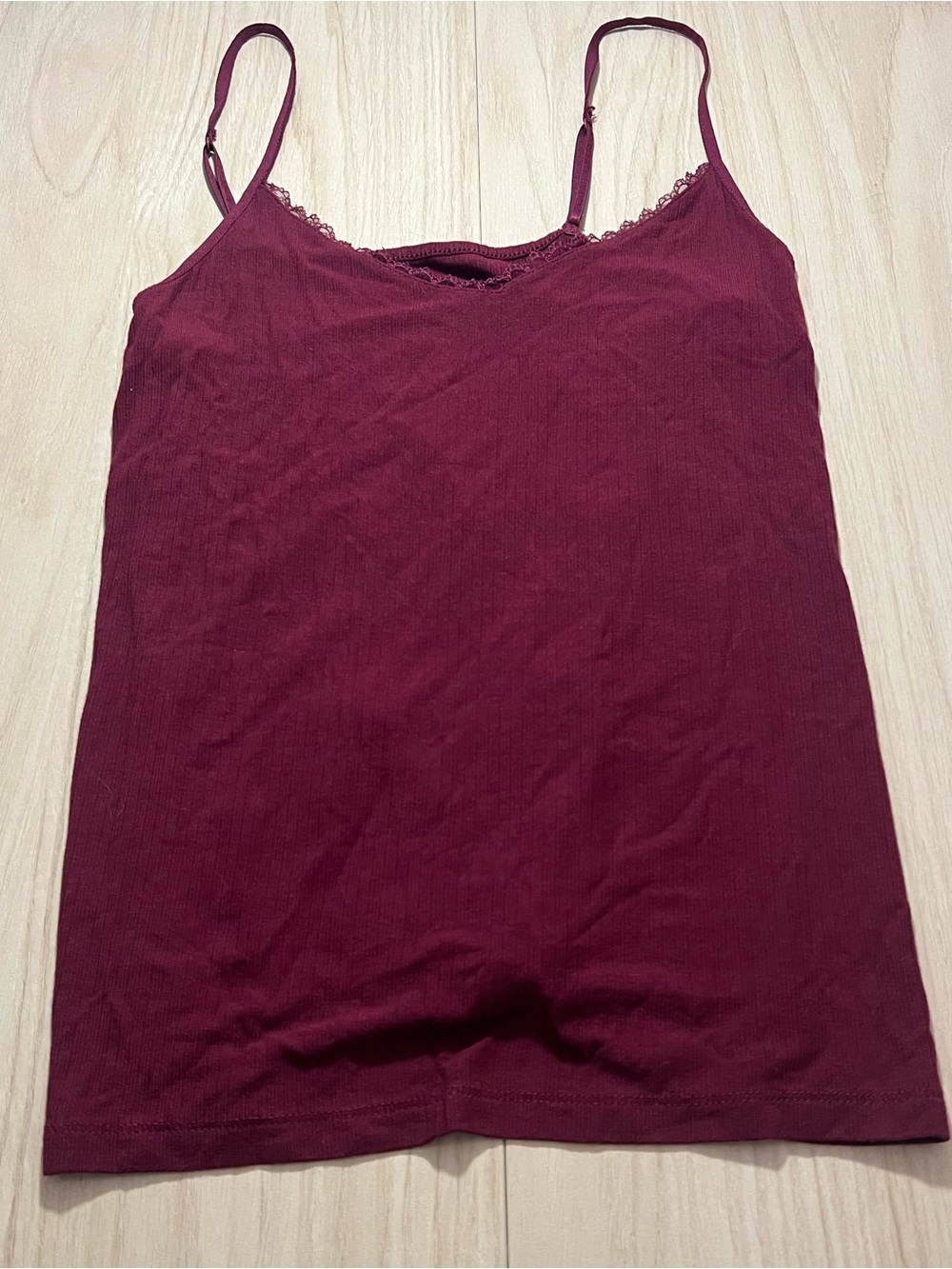 Burgundy Lace Trim Cami
